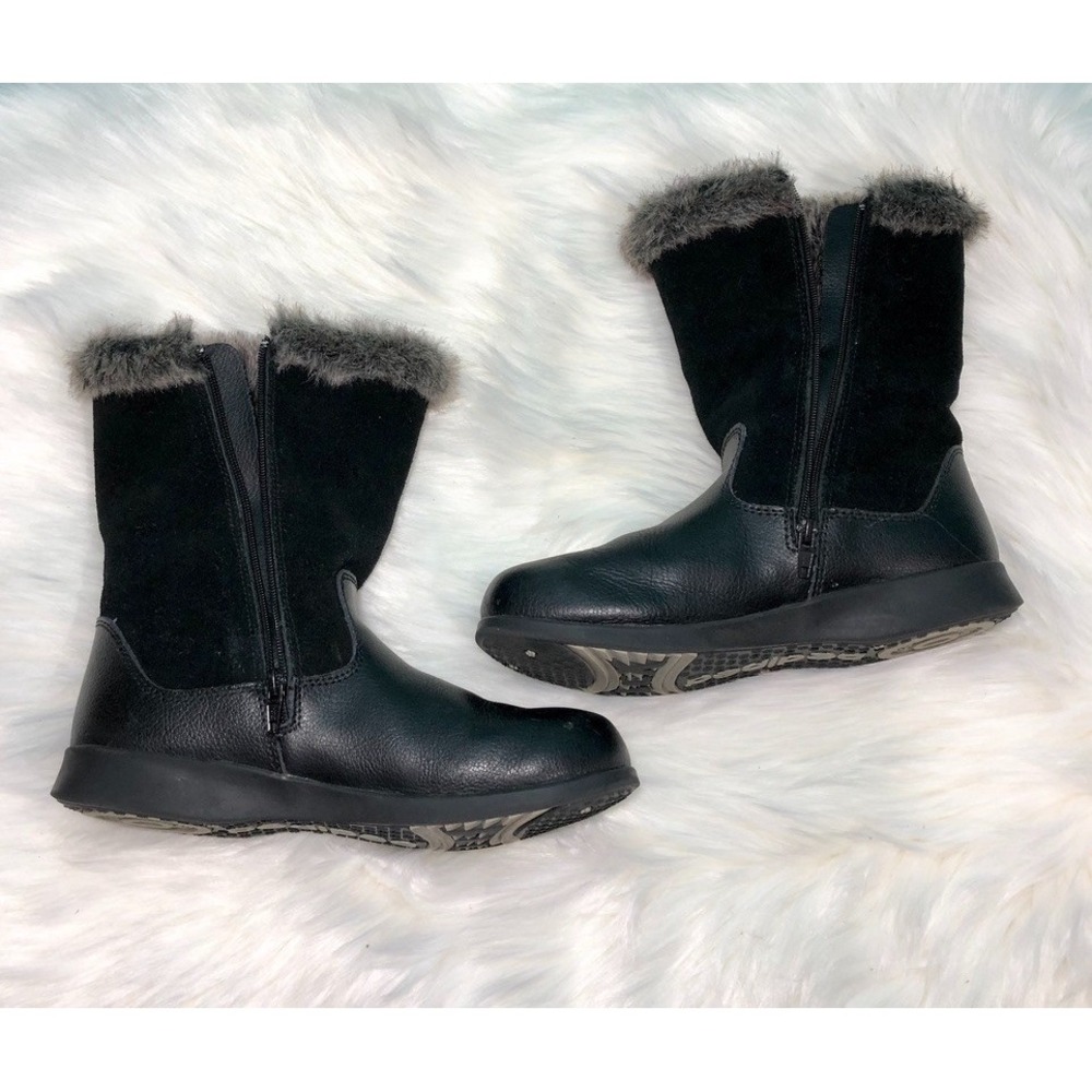 Pediped US 3.5 EU 35 Waterproof Black Leather Boots Zipper Faux Fur - Picture 5 of 8